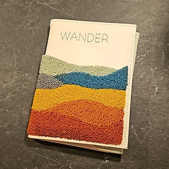 Funky boho wander explore punch needle passport holder wallet - Picture 1 of 5